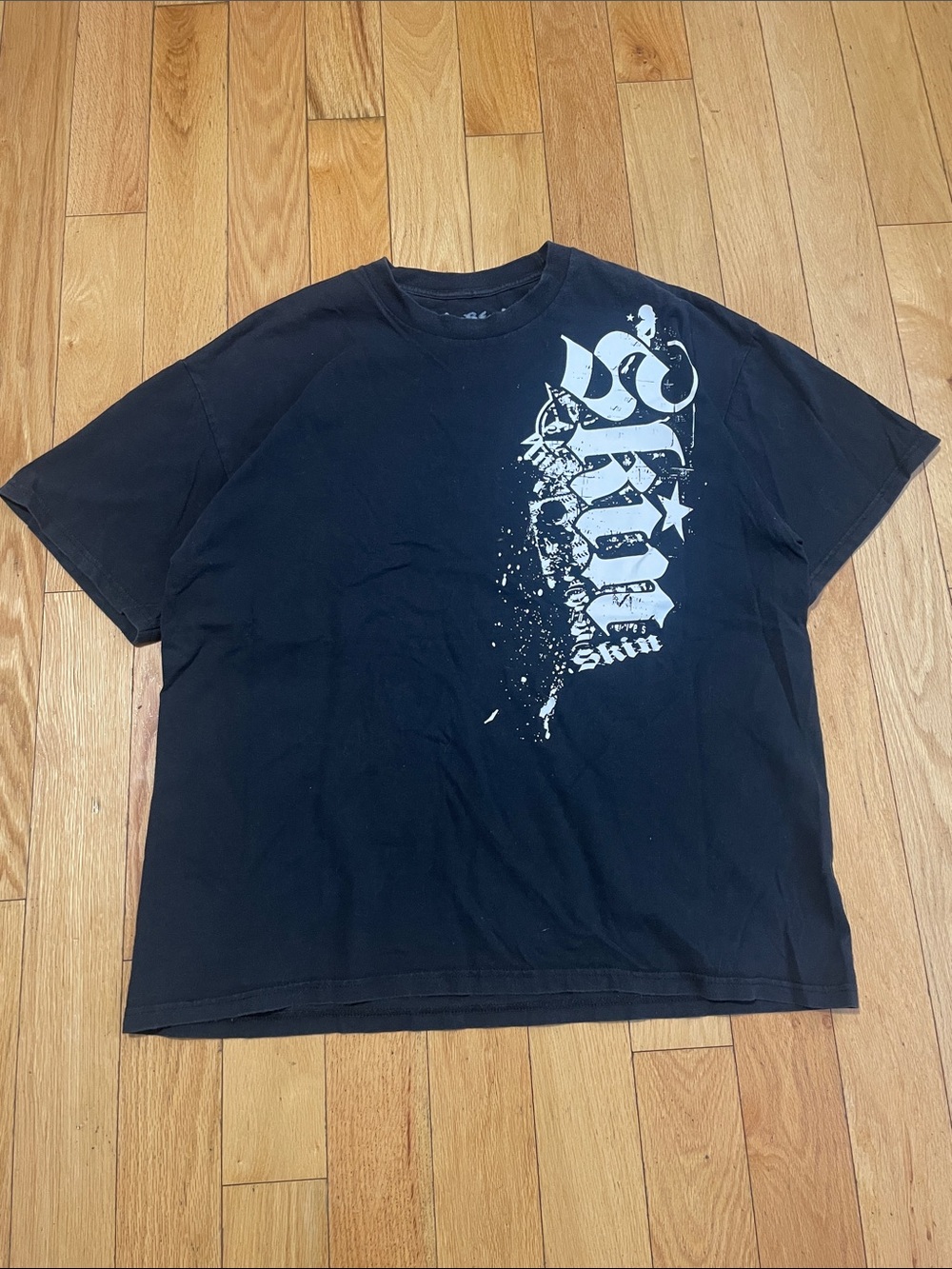 Skin Black Short-Sleeve Tee with White Graphic